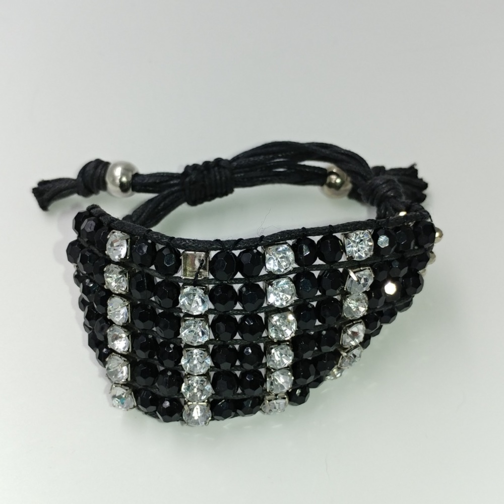 NWT Black Rope Drawstring Bracelet - Picture 2 of 2
